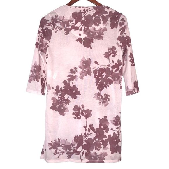NWT🏷 CHICO’s Tunic Dusty Rose 3/4 sleeves Mauve Floral Sz 00 (XS) - Picture 5 of 9